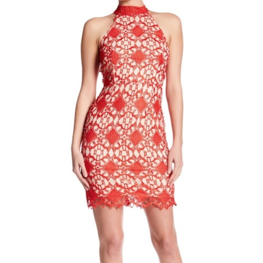 soieblu • halter mock neck dress
